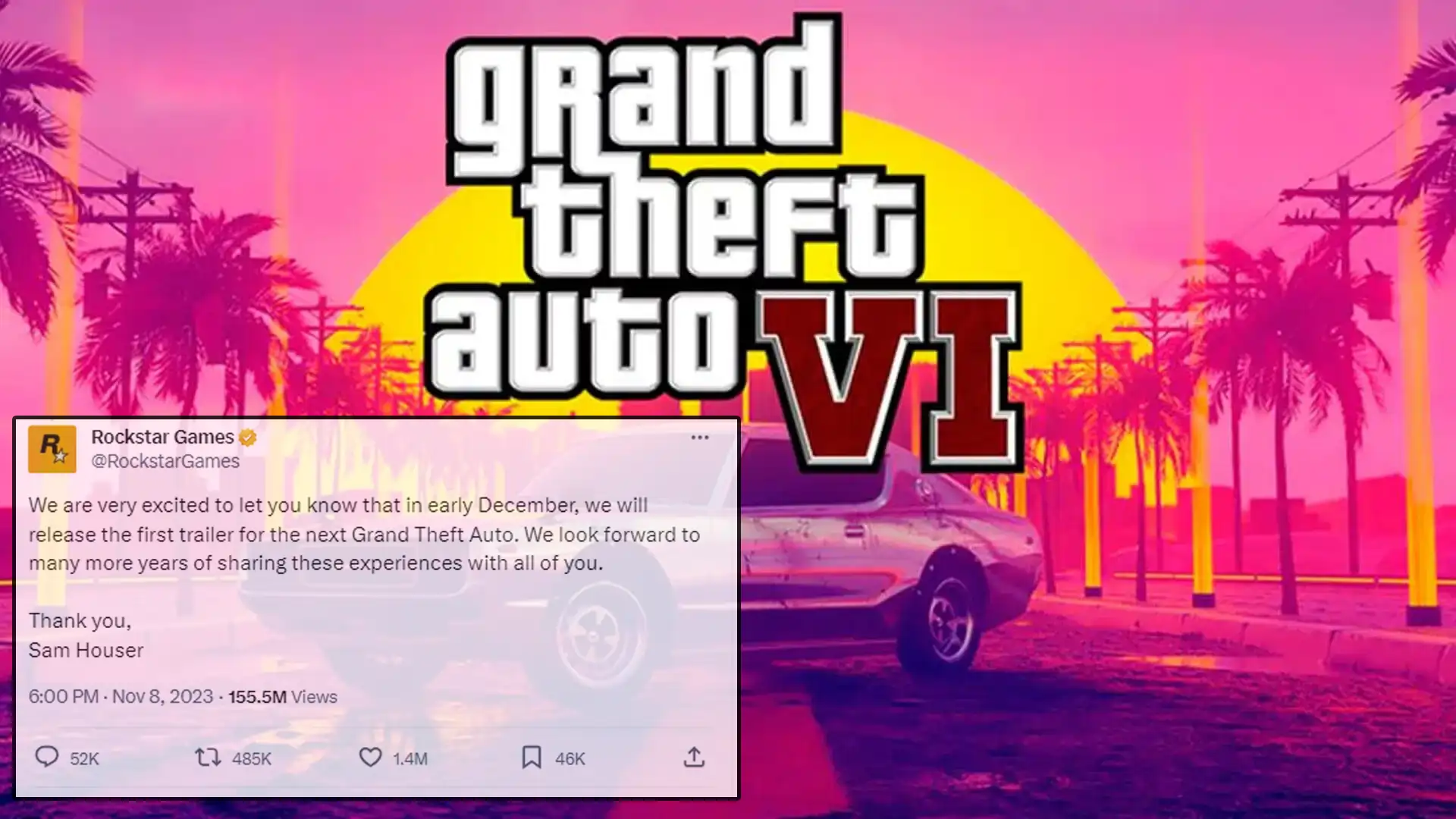 Rockstar Games announces trailer for 'Grand Theft Auto 6' is coming in  December - X101 Always Classic